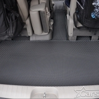 Коврики текстильные на Kia Carnival III (11мест) 2+2 с трансформерами (2014->)