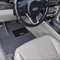 Коврики текстильные на Kia Carnival III (7мест) 2+3 без трансформеров (2014->)